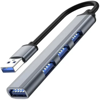 USB Hub 4-Port 3.0/2.0 Aluminium Body, Grey