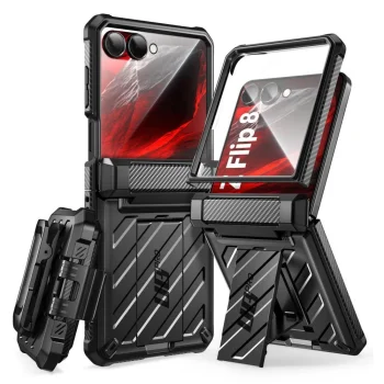 Supcase Unicorn Beetle Pro dėklas Samsung Galaxy Z Flip 8, juodas