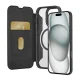 Atverčiamasis odinis dėklas Puro Book Mag, skirtas iPhone 16 Pro, MagSafe, juodas