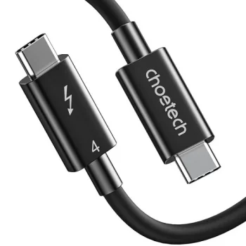 Choetech Thunderbolt 4 laidas USB-C į USB-C 40Gbps 100W 8K 60Hz 0.8m, juodas