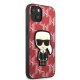 Karl Lagerfeld Monogram Ikonik Patch dėklas iPhone 13 mini telefonui, Raudonas