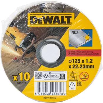 Pjovimo diskai nerūdijančiajam plienui DeWalt DT42340TZ-QZ 125 x 1.2 mm, 10 vnt.