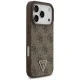 Guess dėklas iPhone 17 Pro telefonui Leather 4G Triangle Strass MagSafe, rudas