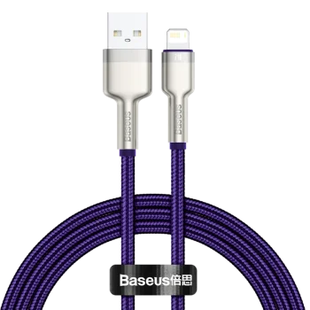 USB to Lightning Cable Baseus Cafule 2.4A 1m Purple