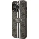 Guess dėklas iPhone 13 / 13 Pro 4G Printed Stripes MagSafe, rudas