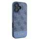 Guess 4G Bottom Stripe dėklas, skirtas Apple iPhone 16, mėlynas