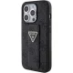 Guess dėklas iPhone 15 Pro Max telefonui Grip Stand 4G Triangle Strass, juodas