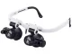 Laikrodininko didinamieji akiniai su LED apšvietimu 8x ir 23x, balta ir juoda