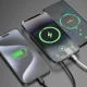 Magnetinė išorinė baterija Dudao K14S+ 10000 mAh 22.5W USB-A USB-C su MagSafe ir stovu, juoda