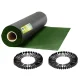 Plonos Heavy Duty Weed Barrier Fabric 1.6x100m 90gsm with 100 Stakes, Black Green