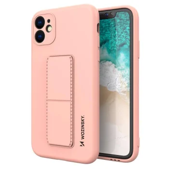 Wozinsky Kickstand Case for Samsung Galaxy A32 5G Silicone Case with Stand, Pink