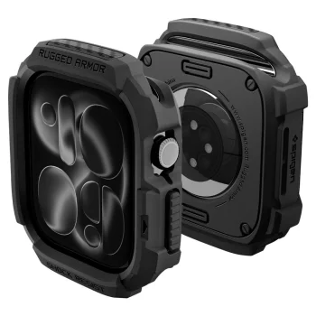 Apsauginis dėklas Spigen Rugged Armor laikrodžiui Apple Watch 46 mm, matinė juoda