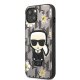 Karl Lagerfeld dėklas iPhone 13, Monogram Iconic Karl, pilkas
