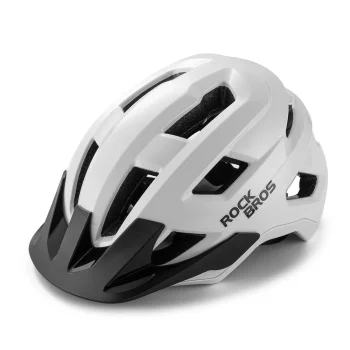Dviračio šalmas Rockbros LK-67 paaugliams 54–58 cm su nuimamu snapeliu, baltas