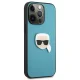 Karl Lagerfeld Leather Ikonik dėklas iPhone 13 Pro Max, mėlynas