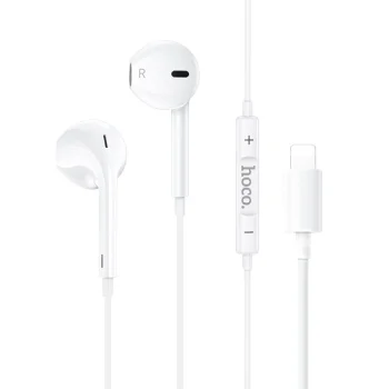 Laidinės ausinės HOCO M111 su Lightning jungtimi Apple iPhone, baltos