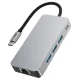 Tech-Protect HB05 9in1 USB-C šakotuvas ir adapteris, pilkas