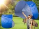 Didelė pop-up paplūdimio palapinė su UV apsauga, mėlyna