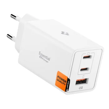 Spigen Essential EE673EU 3 jungčių 67W sieninis įkroviklis, baltas