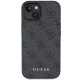 Guess 4G Metal Gold Logo dėklas iPhone 15 Plus / 14 Plus, pilkas