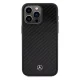 Mercedes Carbon Fiber Dynamic dėklas iPhone 15 Pro Max telefonui, juodas