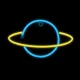 LED neoninis šviestuvas Forever Light SATURN, geltonas ir mėlynas