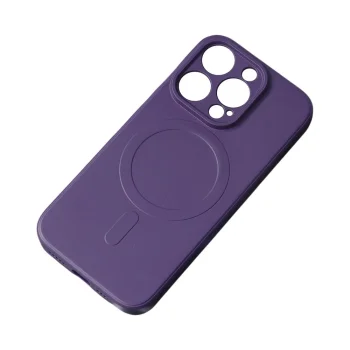 Silikoninis dėklas „iPhone 15 Pro Max“, suderinamas su „MagSafe“, violetinis
