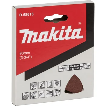 Šlifavimo popierius „Makita Delta“ K120, 93 mm, 10 vnt.