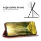 Xiaomi 13 geometrinio rašto odinis dėklas su stovu, kavos spalvos