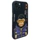 Nimmy Cool&Cute 2.0 Monkey dėklas, skirtas iPhone 15, juodas