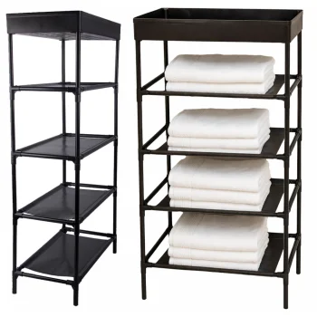 5-Tier Foldable Shoe and Storage Rack with Fabric Shelves, Black