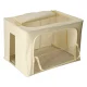 66L Storage Organizer Bag with Frame for Clothes and Bedding, Cream