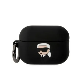 Karl Lagerfeld 3D Silicone NFT Karl Case for AirPods Pro 2, Black
