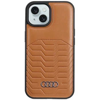Audi dėklas iPhone 15 / 14 / 13 su MagSafe, rudas