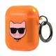Karl Lagerfeld AirPods 1 / 2 dėklas Choupette Head, oranžinis