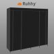 Ruhhy Folding Fabric Wardrobe 170x170 cm, Black
