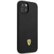 Ferrari dėklas iPhone 14 telefonui Silicone Metal Logo, juodas