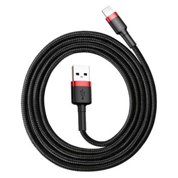 Baseus Cafule USB į Lightning laidas, 1.0 m, 2.4A, Raudonas/Juodas