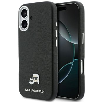 Karl Lagerfeld Karl & Choupette Saffiano MagSafe dėklas iPhone 17, juodas