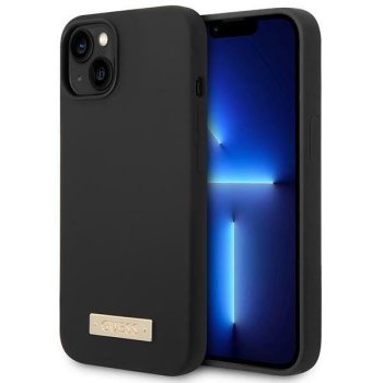 Guess Silicone Logo Plate MagSafe Case for iPhone 14 Plus - Black