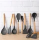 Kitchen Utensil Set, 12 Pieces, White/Brown