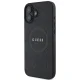 Guess iPhone 16 dėklas Saffiano Peony Classic Logo MagSafe, juodas