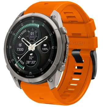 Tech-Protect silicone strap for Garmin Fenix 5–9 Pro (47 mm), orange