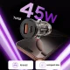 Tech-Protect CC01 45W automobilinis įkroviklis USB-A / USB-C, juodas