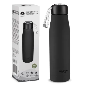 Termogertuvė 4Fizjo Mountain Goat su dirželiu, 540 ml, juoda