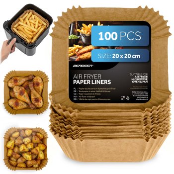 Air Fryer Parchment Paper Liners Berdsen 20 cm Square Inserts 100 Pcs