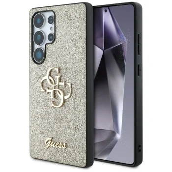 Guess Fixed Glitter Big 4G Metal Logo case for Samsung Galaxy S25 Ultra, gold