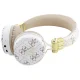 Guess 4G Triangle Round Shape uždedamosios Bluetooth 5.3 ENC ausinės GUBH70E4PTMH, baltos