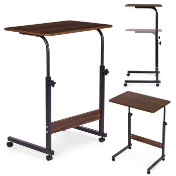 ModernHome Mobile Laptop Table, Dark Walnut