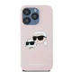 Karl Lagerfeld dėklas, skirtas iPhone 15 Pro, Silicone Karl & Choupette MagSafe, rožinis